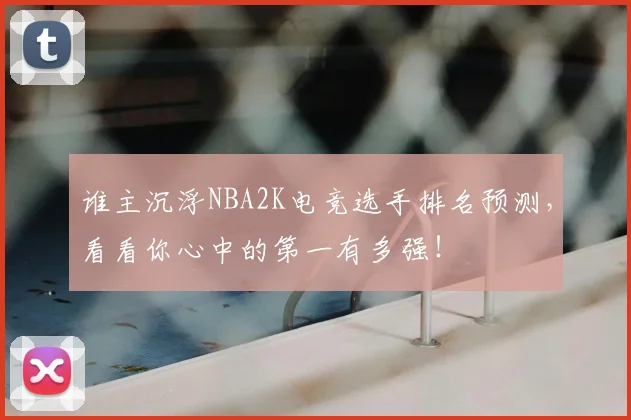 谁主沉浮NBA2K电竞选手排名预测，看看你心中的第一有多强！
